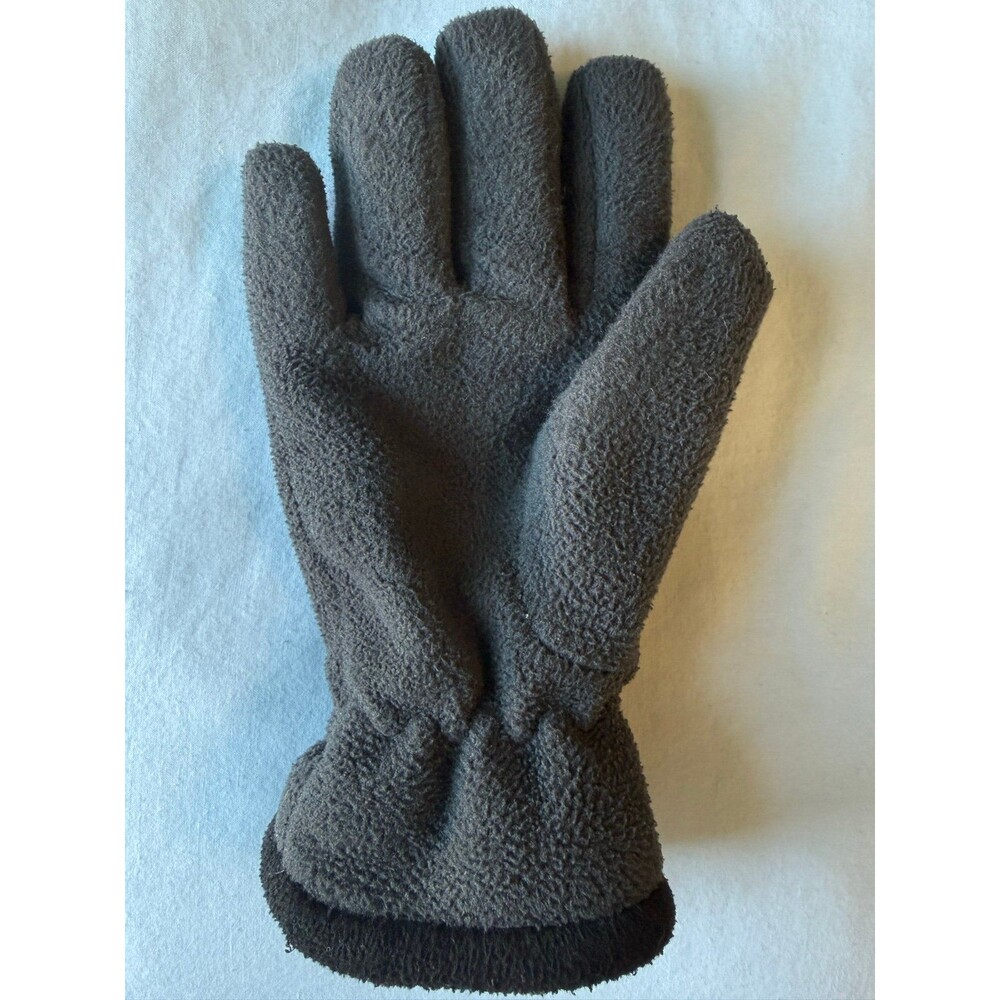 Nike Kids Black Gray Charcoal Fleece Gloves - Picture 6 of 7